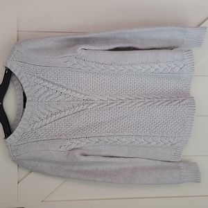 Banana Republic silver grey super soft cable knit sweater